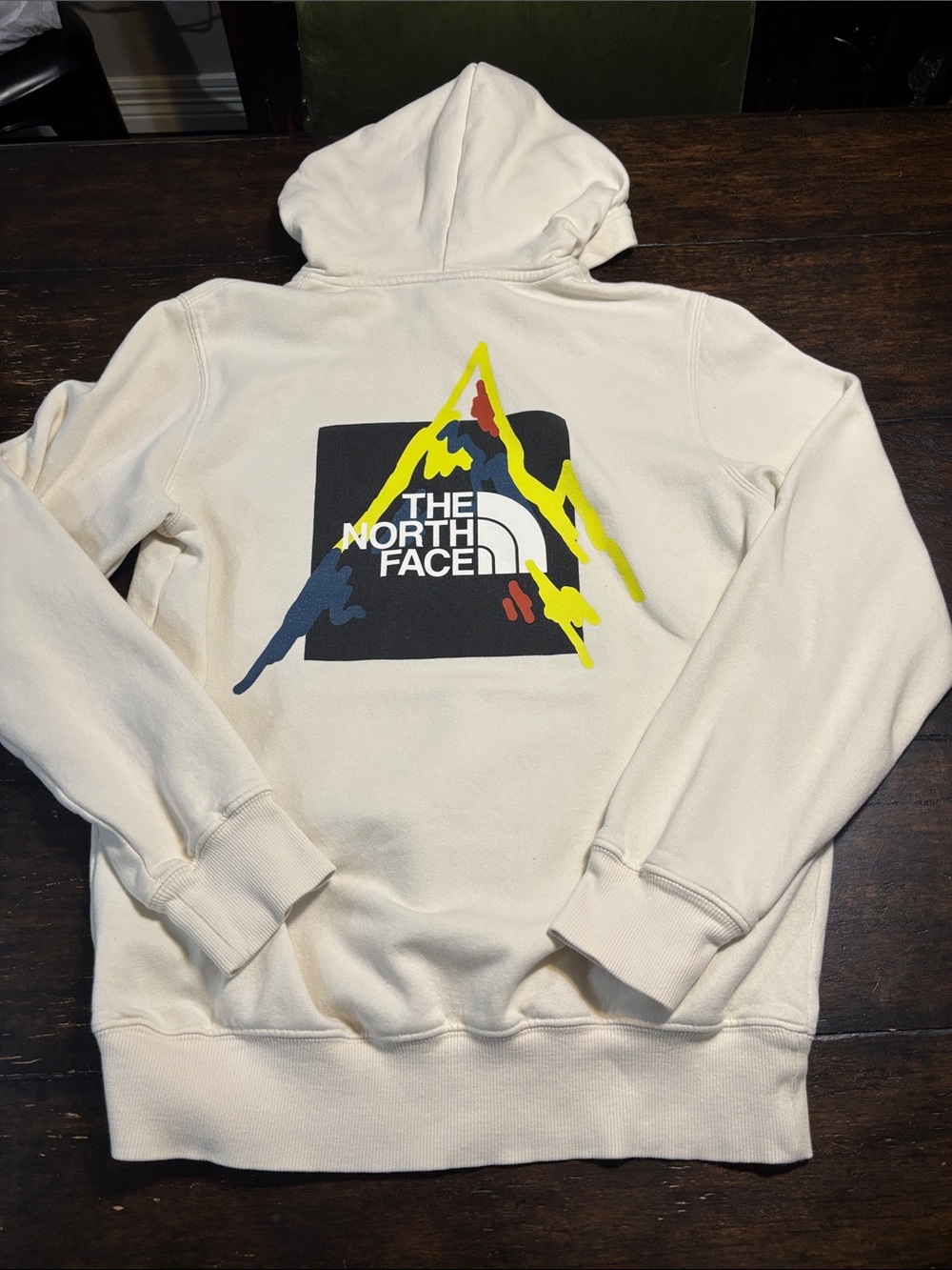 The North Face Men’s Cream Graphic Logo Hoodie - Size Small